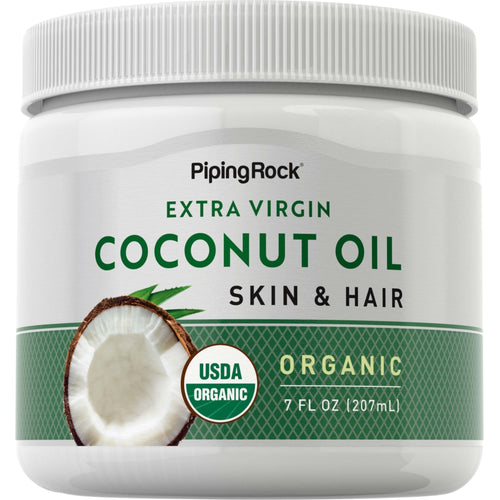 Kokosolje 100 % naturlig til hud og hår 7 ounce 207 mL Krukke    