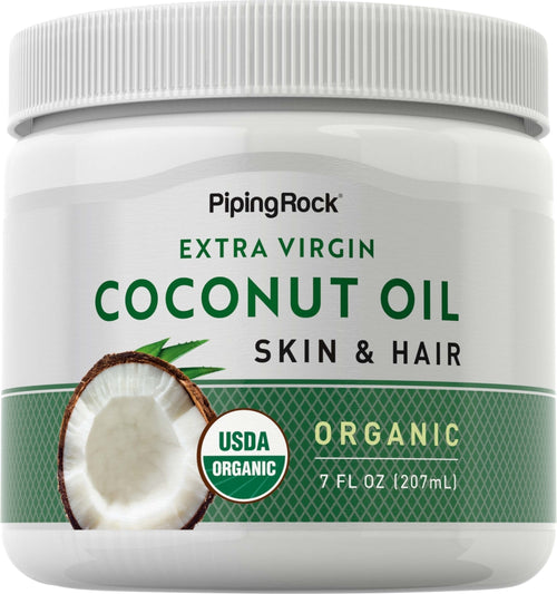 Kokosolje 100 % naturlig til hud og hår 7 ounce 207 mL Krukke    