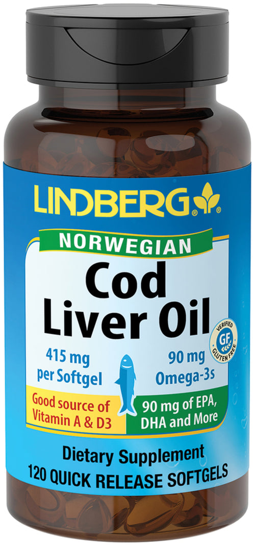 Torskeleverolie  (Norwegian) 415 mg 120 Softgel for hurtig frigivelse     