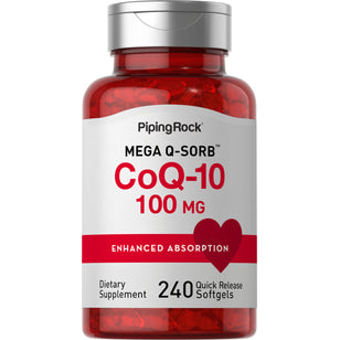 CoQ10 100 mg 240 ซอฟต์เจลแบบปล่อยตัวยาเร็ว     