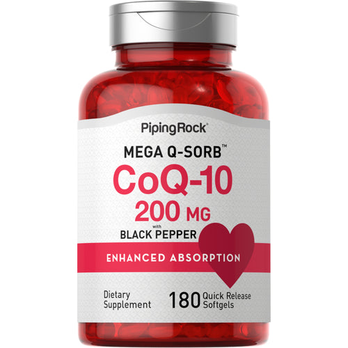 CoQ10 200 mg 180 ซอฟต์เจลแบบปล่อยตัวยาเร็ว     