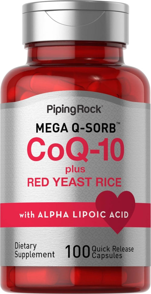 CoQ10 avec levure de Riz Rouge 100 Gélules à libération rapide       