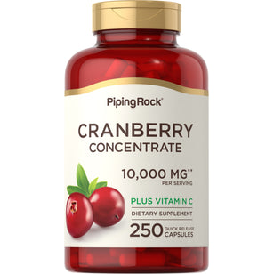 Tranbärskoncentrat plus C-vitamin 10,000 mg (per portion) 250 Snabbverkande kapslar     