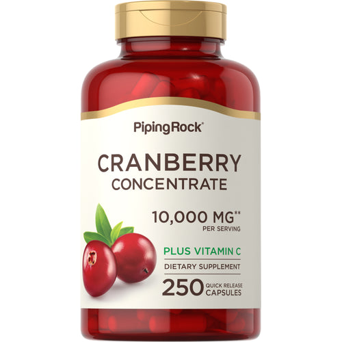 Cranberry-Konzentrat plus Vitamin C 10,000 mg (pro Portion) 250 Kapseln mit schneller Freisetzung     