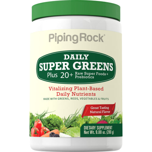 Daily Super Greens-pulver (Økologisk) 9.88 oz 280 g Flaske    