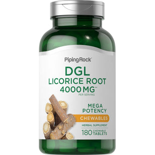DGL Licorice Root Chewable Mega Potency, 4000 mg,180 Chewable Tablet Bottle