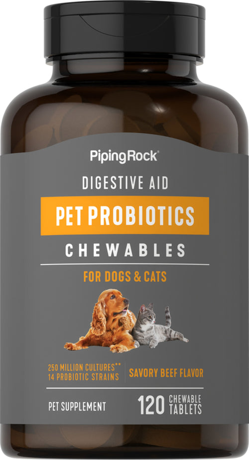 Ruoansulatusta tukevat probiootit koirille ja kissoille 120 Pureskeltavat tabletit       