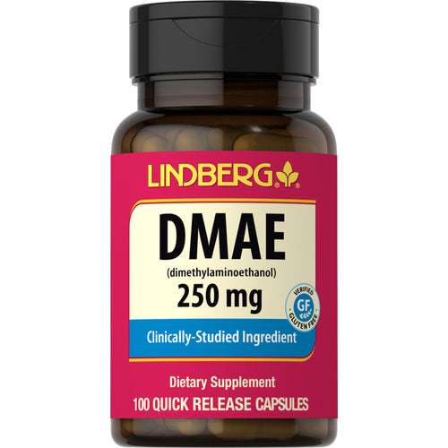 DMAE (Dimethylaminoethanol) 250 mg 100 Kapsler for hurtig frigivelse     