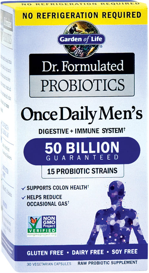 Probiotici una volta al giorno per uomini Dr. Formulated,50 Miliardo CFU 30 Capsule vegetariane     
