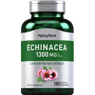 Echinacea, 1300 mg (per serving), 180 Vegetarian Capsules Bottle