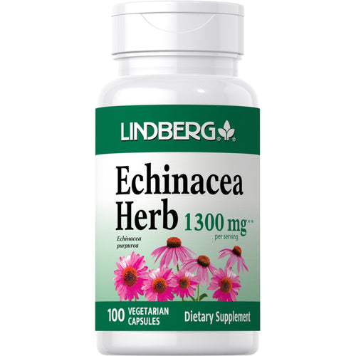 Echinacea hierbas 1300 mg (por porción) 100 Cápsulas vegetarianas     