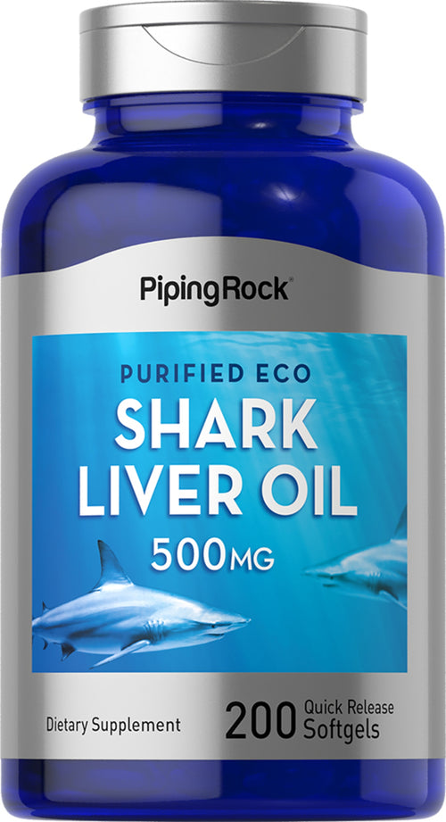 Olio di fegato di squalo ecologico 500 mg 200 Capsule in gelatina molle a rilascio rapido     