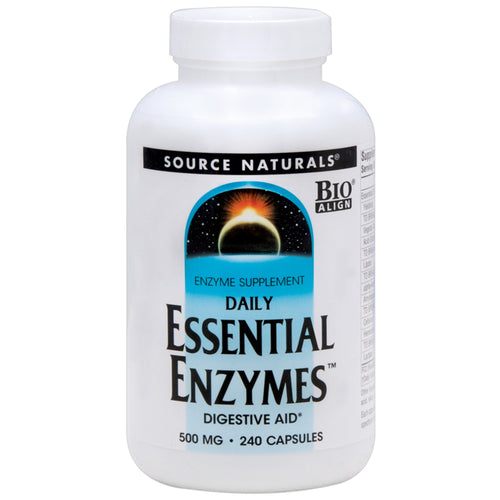 Hulp bij spijsvertering met essentiële enzymen 500 mg 240 Capsules     