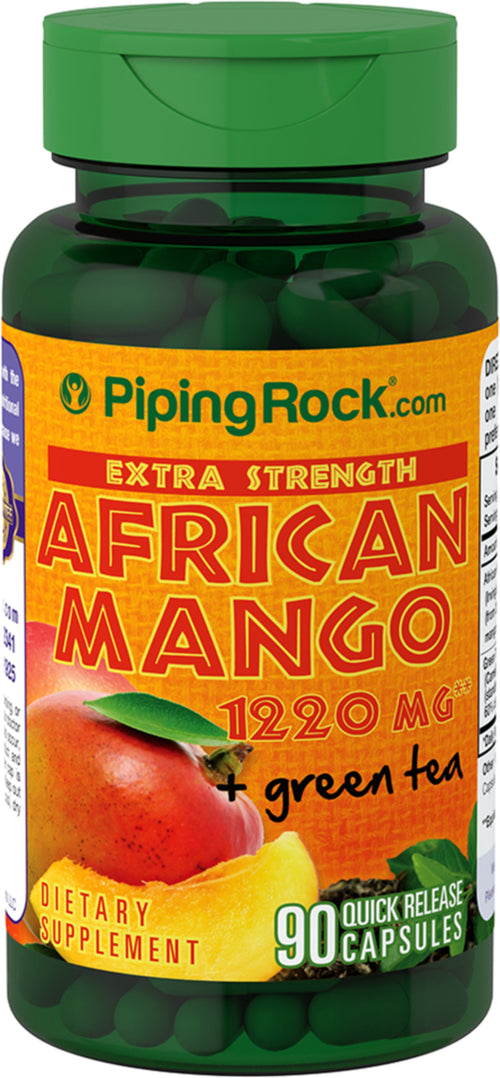 Extra Strength African Mango & Green Tea, 1220 mg, 90 Quick Release Capsules Bottle