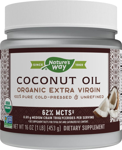 Extra Virgin Coconut Oil (Økologisk) 16 fl oz 453 ml Flaske    