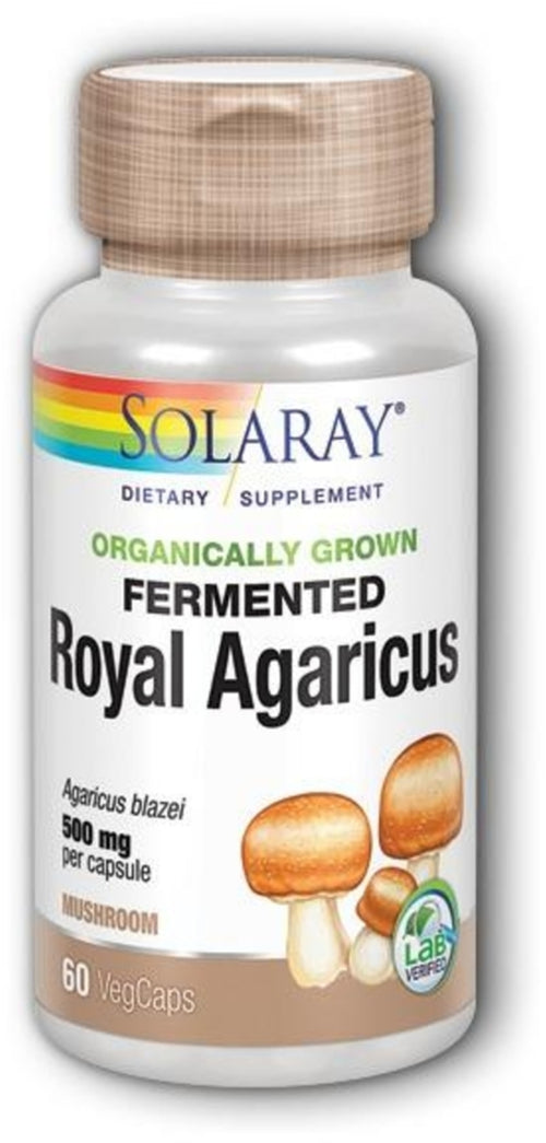 Gæret Royal Agaricus-svamp (Økologisk) 500 mg 60 Vegetar-kapsler     