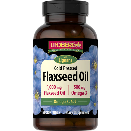 Flaxseed Oil with Lignans, 1000 mg, 180 Softgels