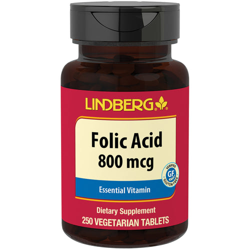 Folic Acid, 800 mcg, 250 Vegetarian Tablets