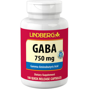 GABA (ácido gama-aminobutírico) 750 mg 100 Cápsulas de Rápida Absorção     