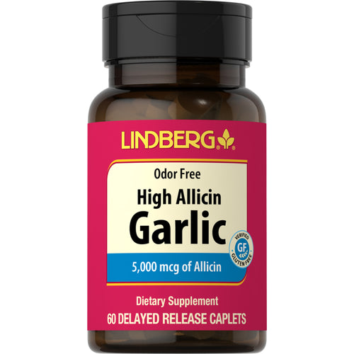 Garlic High Allicin (Odor Free), 5000 mcg, 60 Delayed Release Caplets