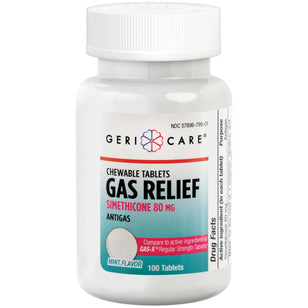 Gas Relief (Simethicone) 80 mg Mint Chewable, Compare to Gas-X , 100 Chewable Tablets