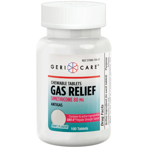Gas Relief 80 mg žuvací (Simetikón) Porovnať s Gas-X 100 Çeynənilən Tabletlər     