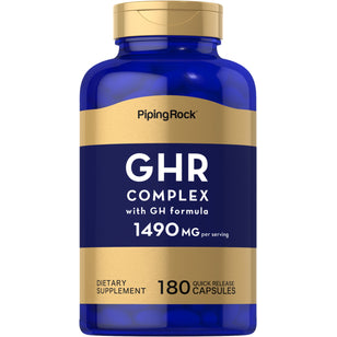 GHR คอมเพล็กซ์ (สารเพิ่มฮอร์โมนการเติบโต) 1490 mg (ต่อการเสิร์ฟ) 180 แคปซูลแบบปล่อยตัวยาเร็ว     