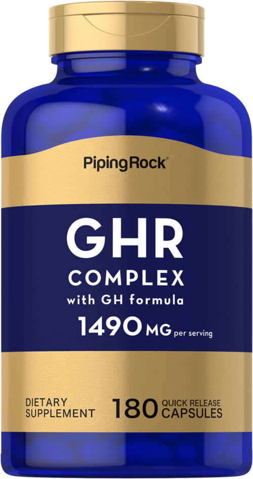 GHR คอมเพล็กซ์ (สารเพิ่มฮอร์โมนการเติบโต) 1490 mg (ต่อการเสิร์ฟ) 180 แคปซูลแบบปล่อยตัวยาเร็ว     
