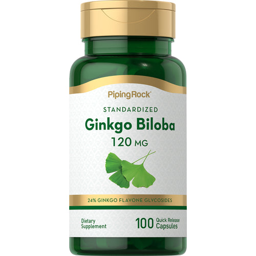 Ginkgo Biloba Standardized Extract, 120 mg, 100 Quick Release Capsules Bottle