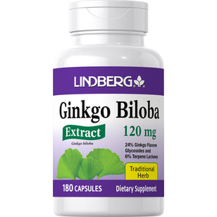Ginkgo Biloba Standardized Extract, 120 mg, 180 Capsules