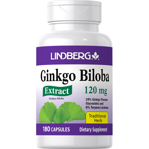 Ginkgo Biloba Standardiseret Ekstrakt 120 mg 180 Kapsler     