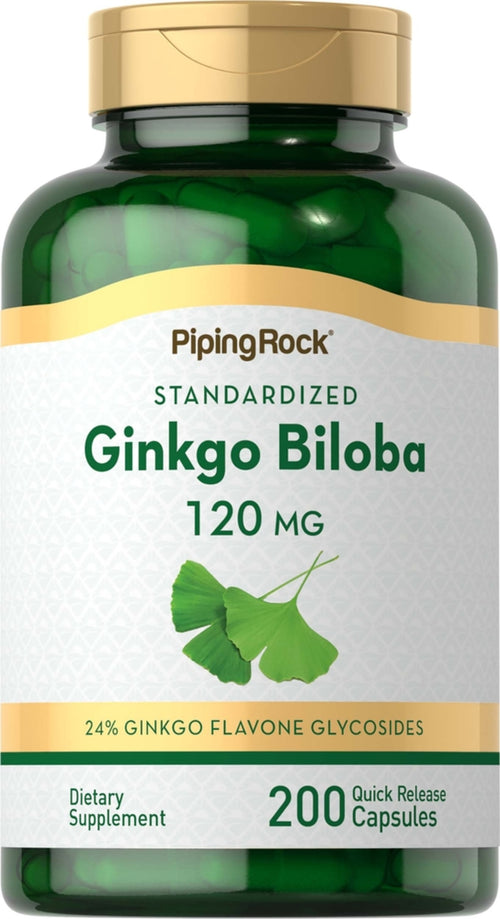 Ginkgo Biloba Standardized Extract, 120 mg, 200 Quick Release Capsules Bottle