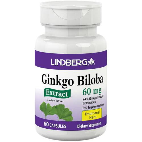 Ginkgo Biloba Standardiseret Ekstrakt 60 mg 60 Kapsler     