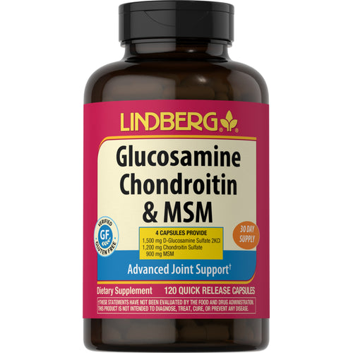 Glucosamin Chondroitin og MSM 120 Hurtigvirkende kapsler       