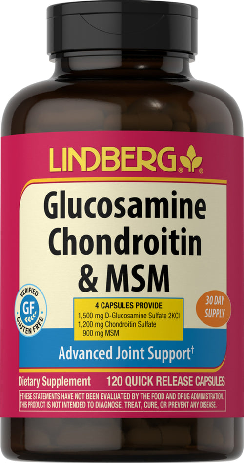Glucosamin Chondroitin og MSM 120 Hurtigvirkende kapsler       