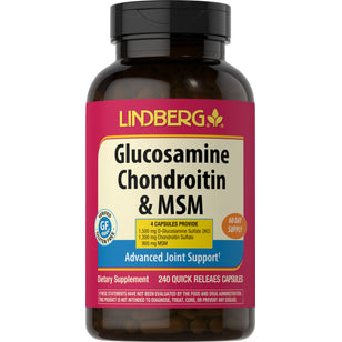 Glucosamina, condroitina y MSM 240 Cápsulas de liberación rápida       