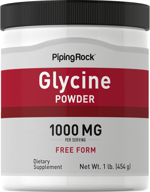 Pó de glicina (100% puro) 1 lb 454 g Frasco    