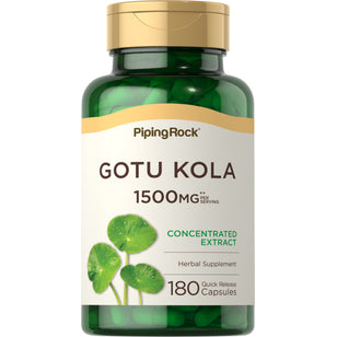 Gotu Kola, 1500 mg (per serving), 180 Quick Release Capsules Bottle