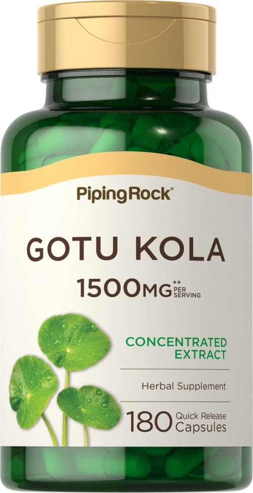 Gotu Kola, 1500 mg (per serving), 180 Quick Release Capsules Bottle