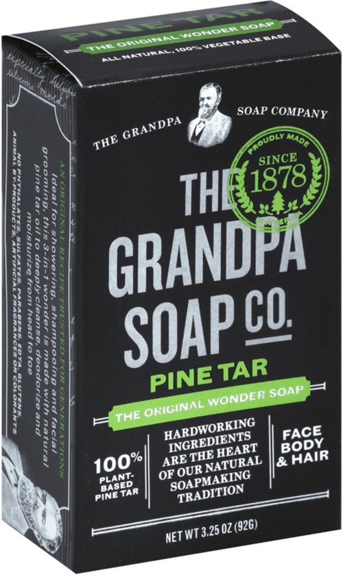 Pastilla de jabón de brea de pino Grandpa 3.25 oz 92 g Barritas    