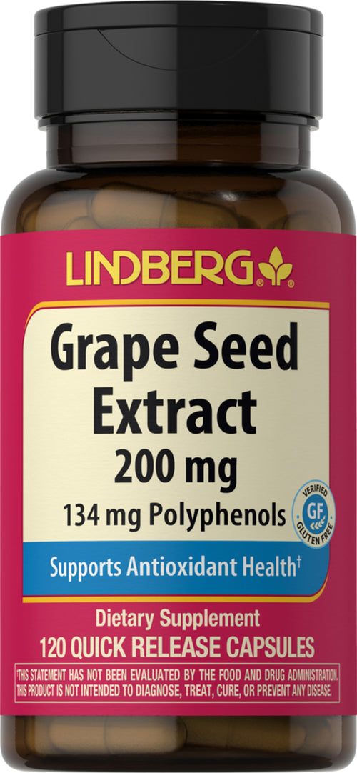 Extrato de grainha de uva  200 mg 120 Cápsulas de Rápida Absorção     