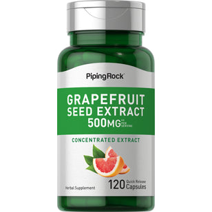 Grapefrugtkærne-ekstrakt 500 mg (pr. dosering) 120 Kapsler for hurtig frigivelse     