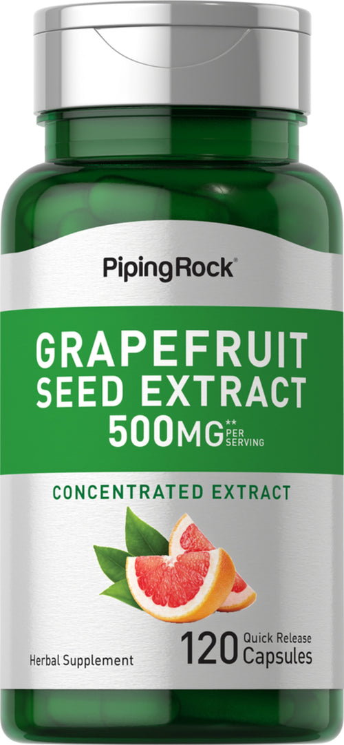 Grapefruktsfröextrakt 500 mg (per portion) 120 Snabbverkande kapslar     
