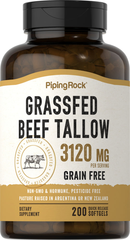 Talg von grasgefütterten Rindern 3120 mg (pro Portion) 200 Softgele mit schneller Freisetzung     