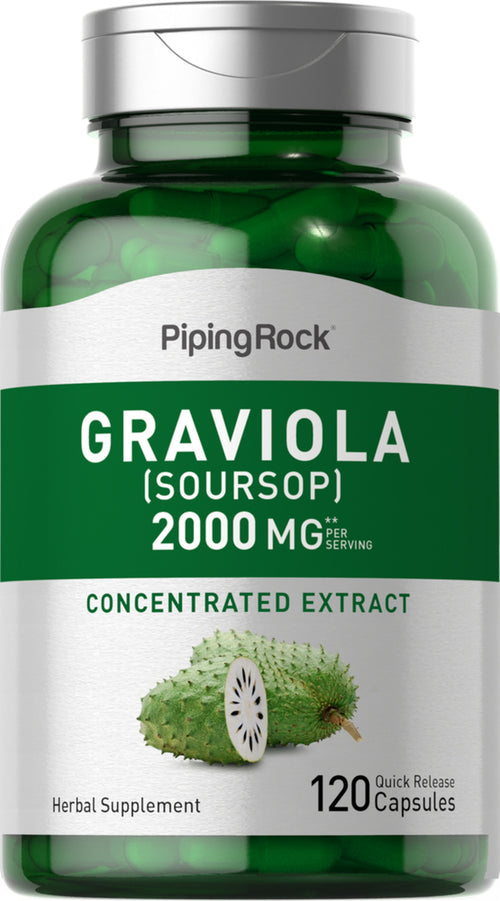 Graviola Soursop, 2000 mg (per serving), 120 Quick Release Capsules
