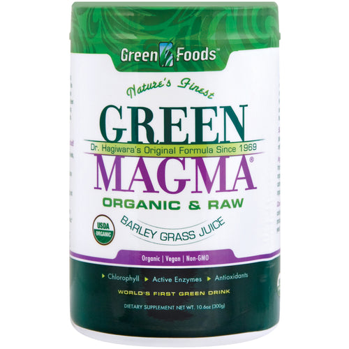 Green Magma - praf din suc de iarbă de orz (organică) 10.6 oz 300 g Sticlă    