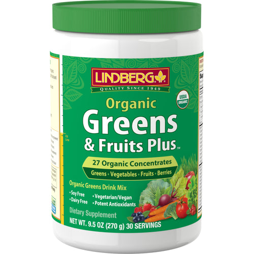 Greens & Fruits Plus Biologiques 9.5 once 270 g Bouteille    
