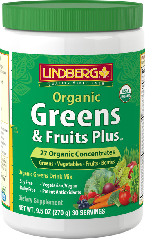 Greens & Fruits Plus Biologiques 9.5 once 270 g Bouteille    