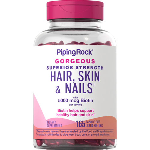 Hair, Skin & Nails infused with Moroccan Argan Oil, 165 Rapid Release Liquid Softgels