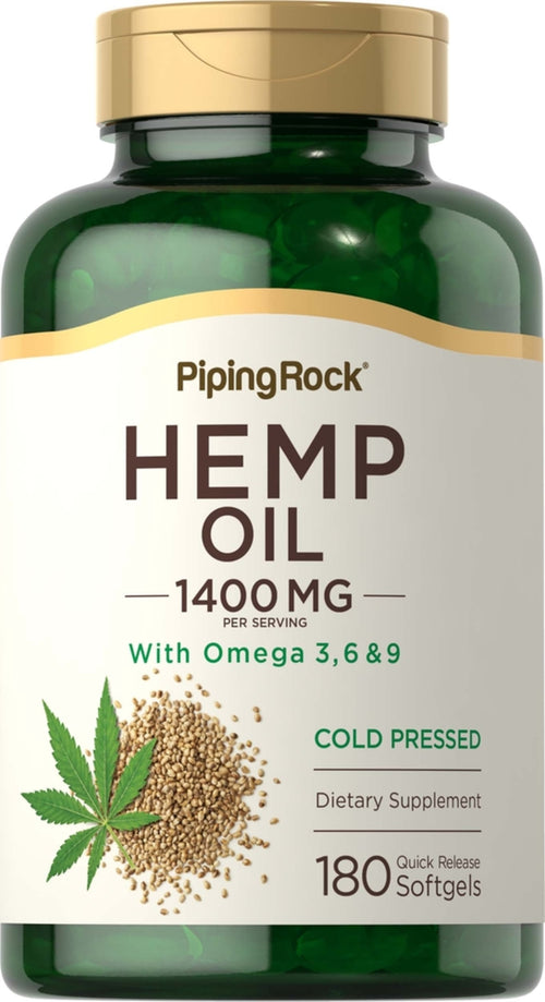 Hemp Seed Oil (Cold Pressed), 1400 mg (per serving), 180 Quick Release Softgels Bottle